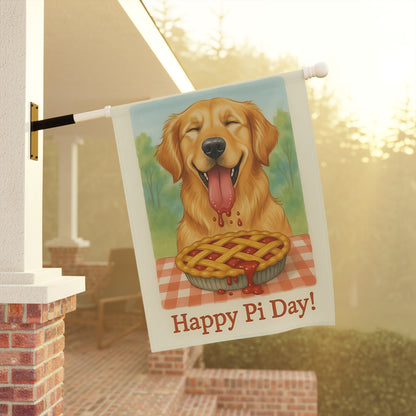 Golden Retriever Pi Day Yard Flag