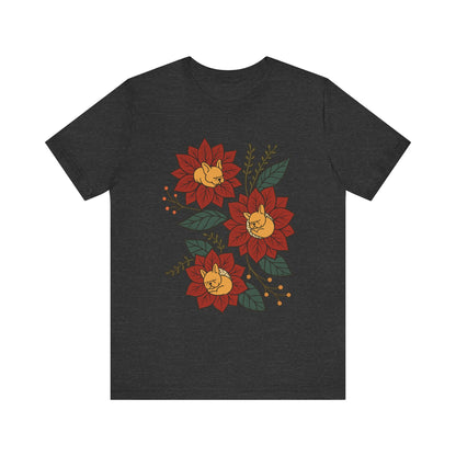 Fawn Frenchie Holiday Flowers Sleeping TShirt