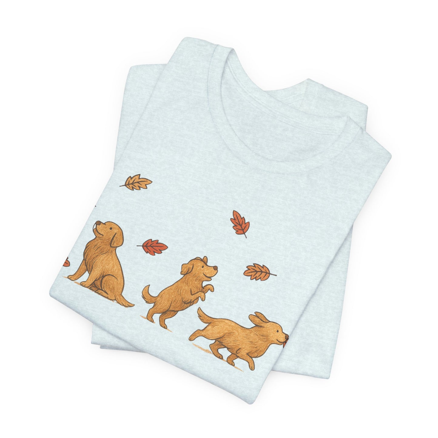 Golden Retriever Chasing Leaves TShirt