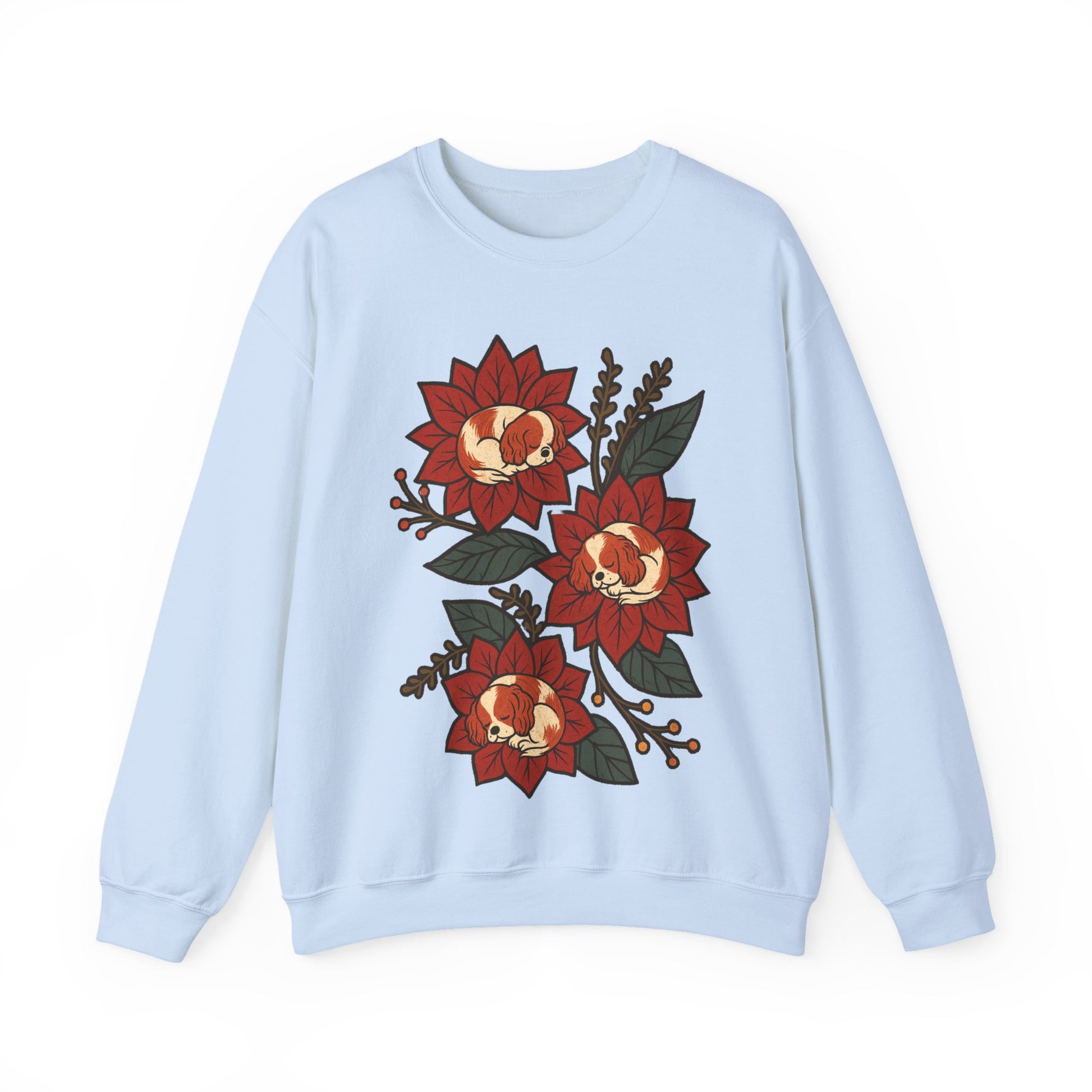 Blenheim Cavalier Christmas Flower Sweatshirt