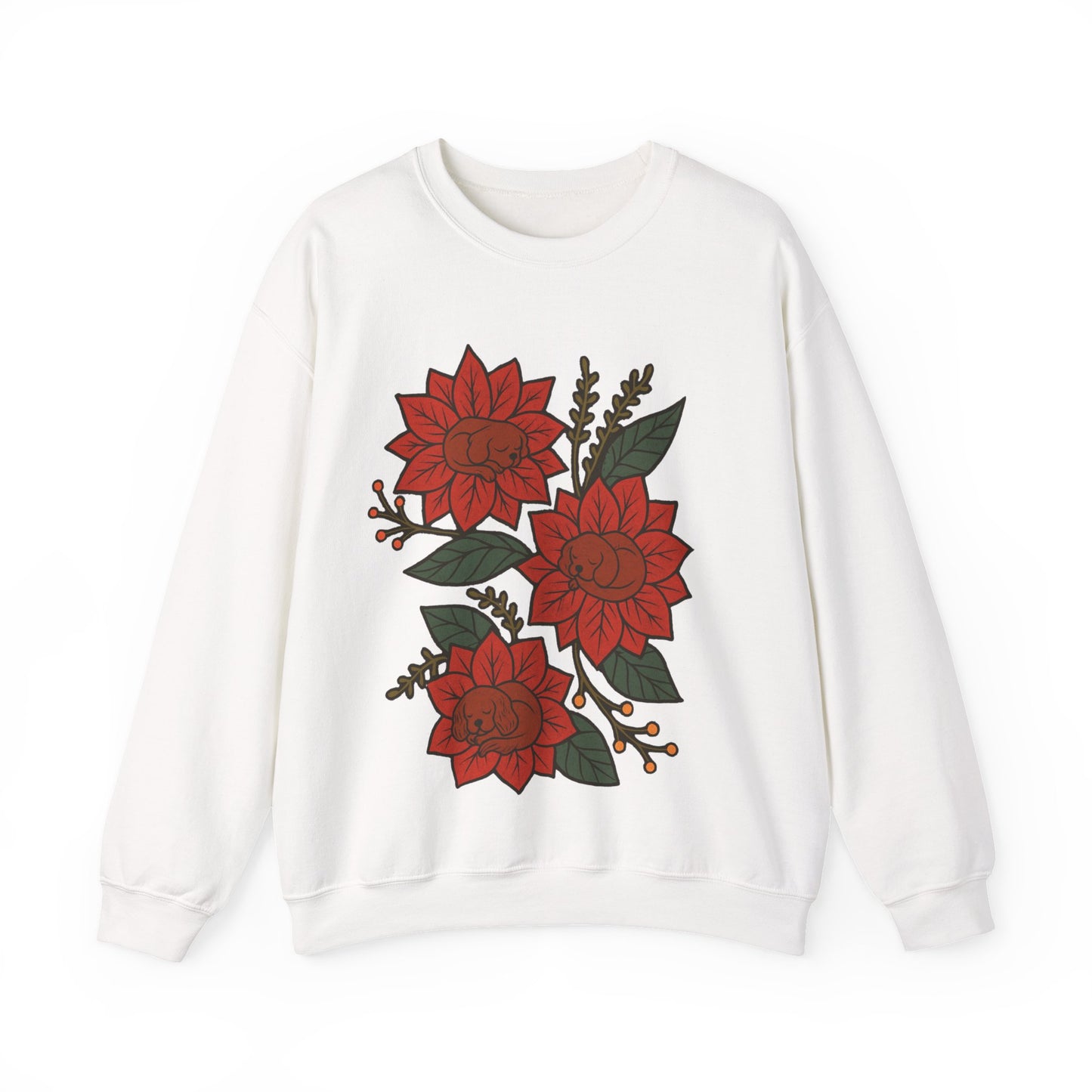 Ruby Cavalier Christmas Flower Sweatshirt