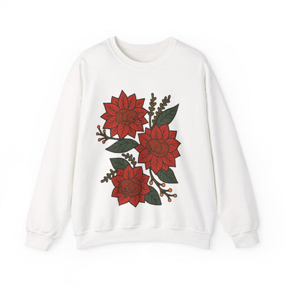 Ruby Cavalier Christmas Flower Sweatshirt