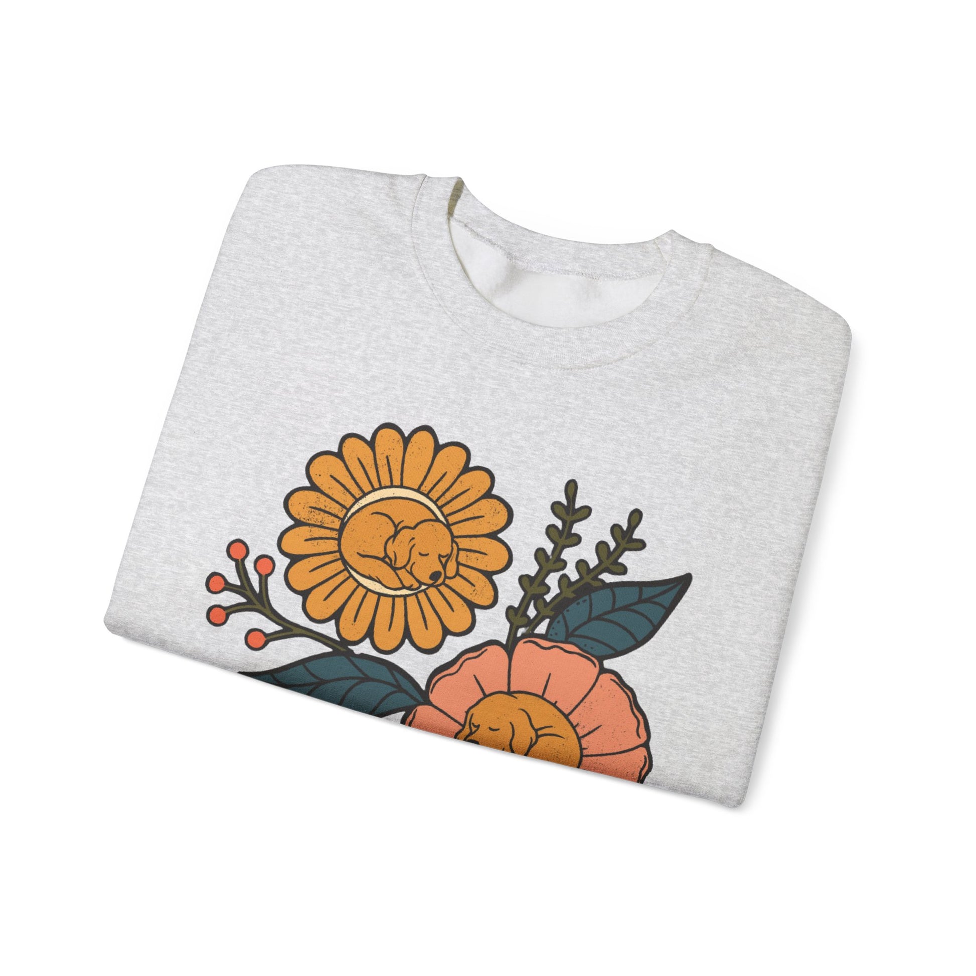 Golden Retriever Sleeping Flowers Sweatshirt