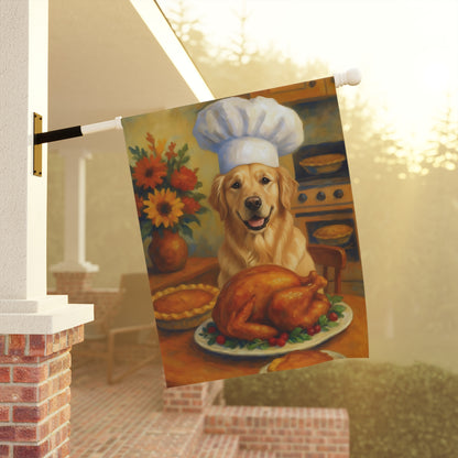 Golden Retriever Thanksgiving Garden Flag