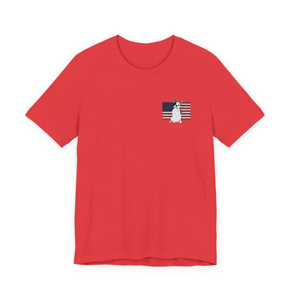 Embroidered Flag Piebald Frenchie TShirt