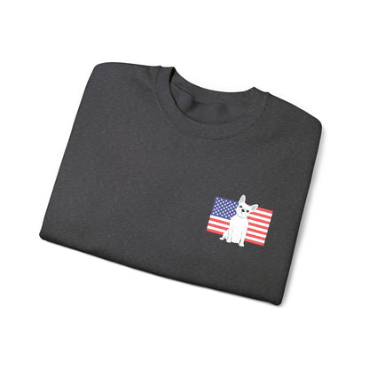 Embroidered Flag White Frenchie Sweatshirt