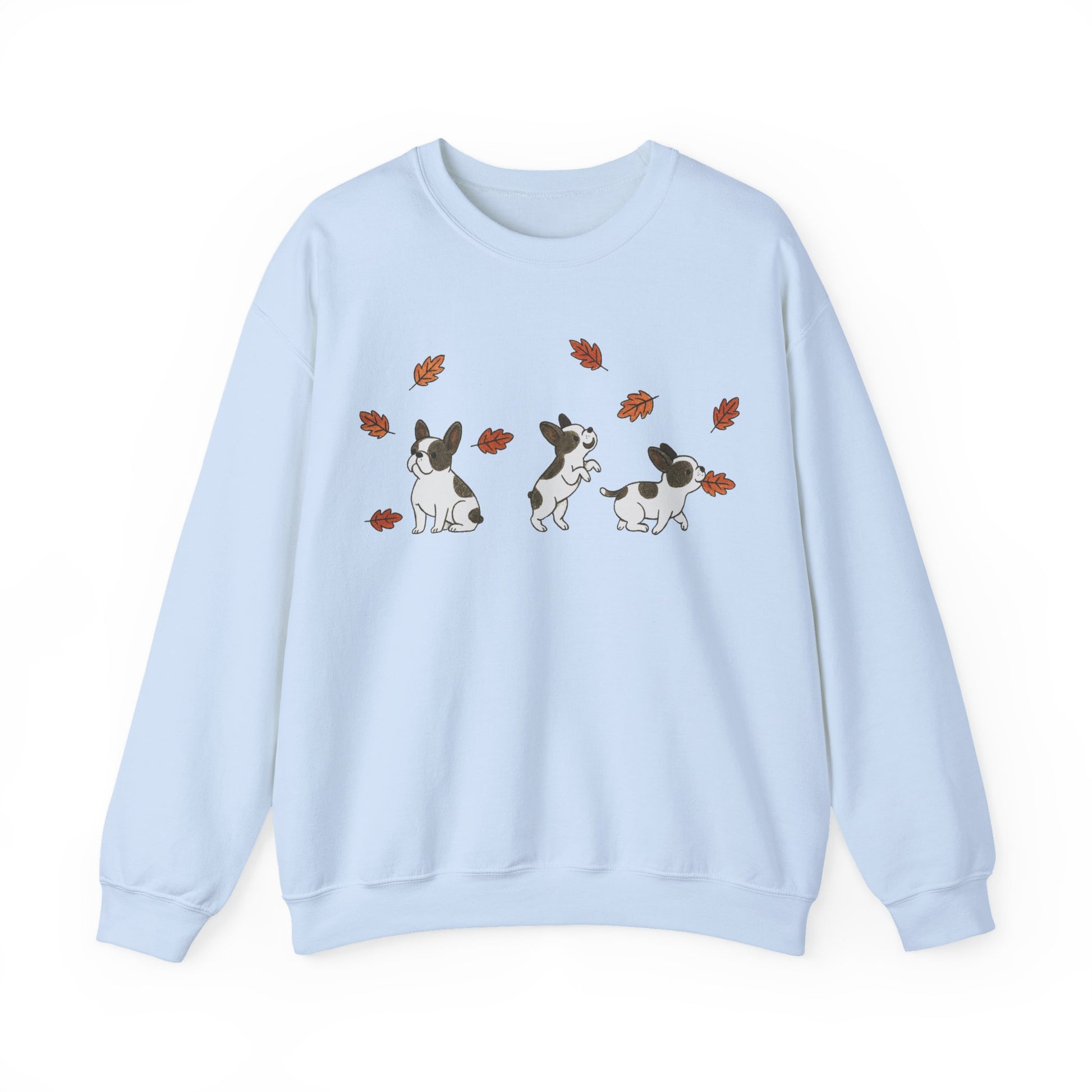 Piebald Frenchie Chasing Leaves Sweatshirt