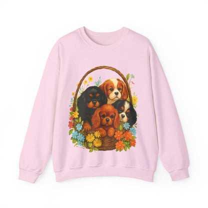 Cavalier Puppy Basket Sweatshirt