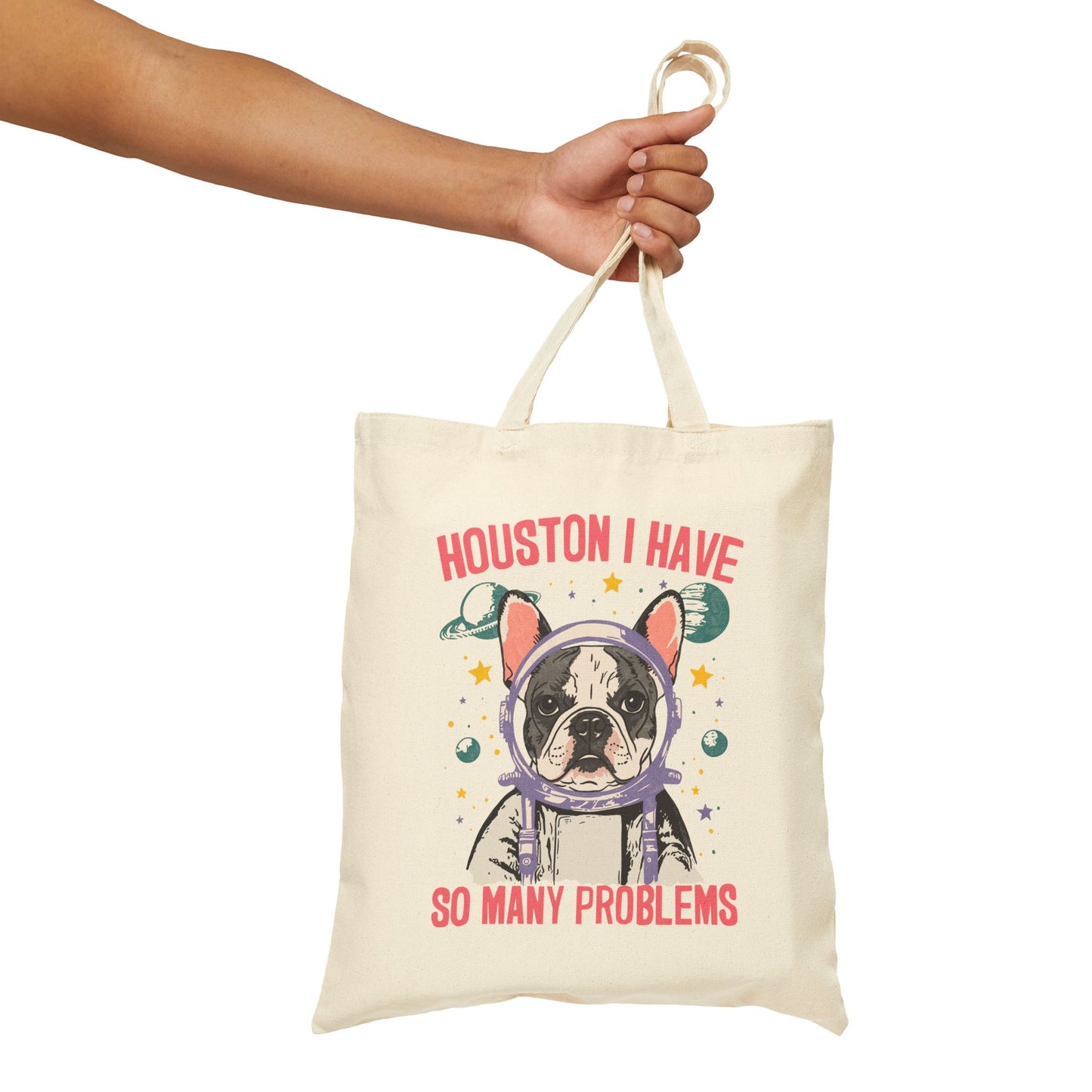 Piebald Frenchie Houston Space Tote Bag
