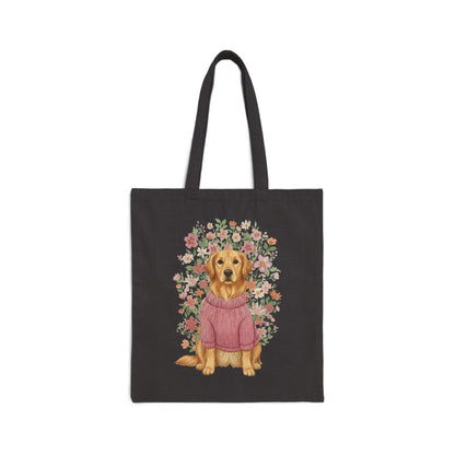 Golden Retriever Bouquet Tote Bag