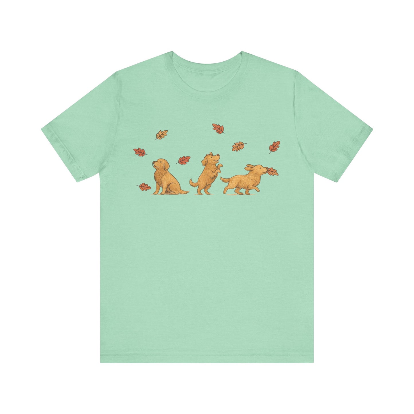 Golden Retriever Chasing Leaves TShirt