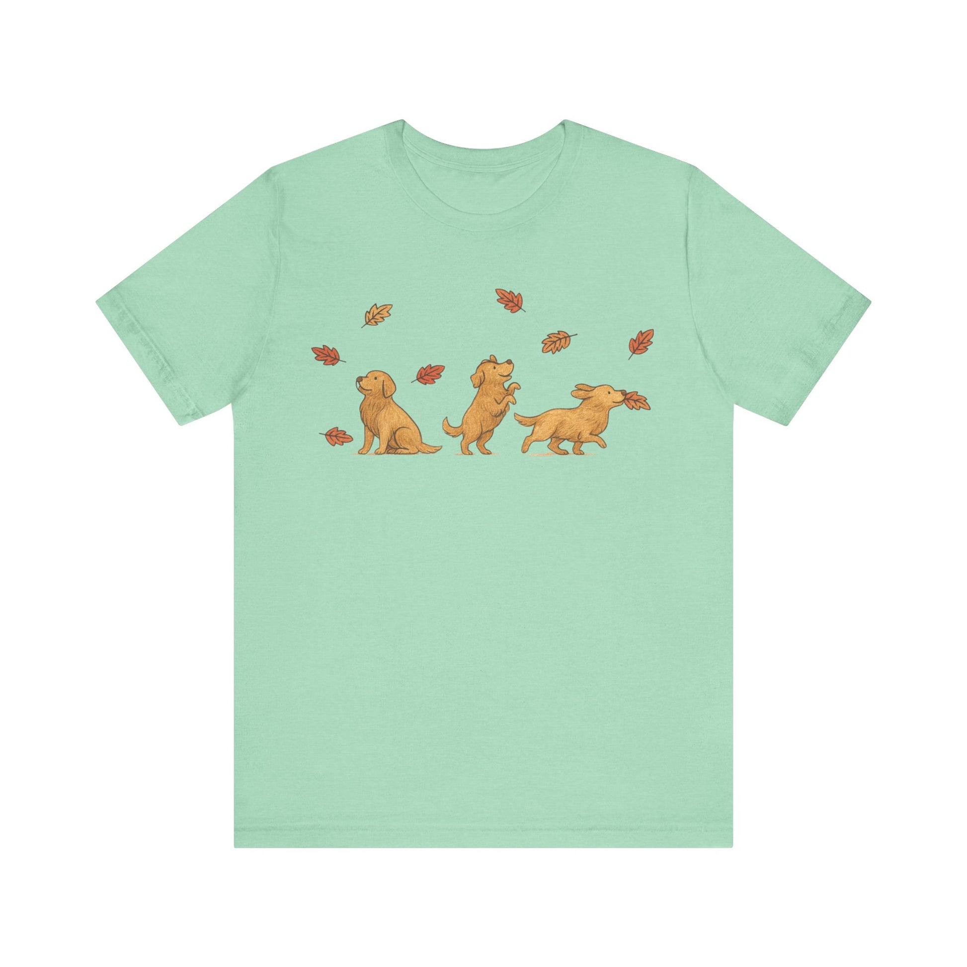 Golden Retriever Chasing Leaves TShirt