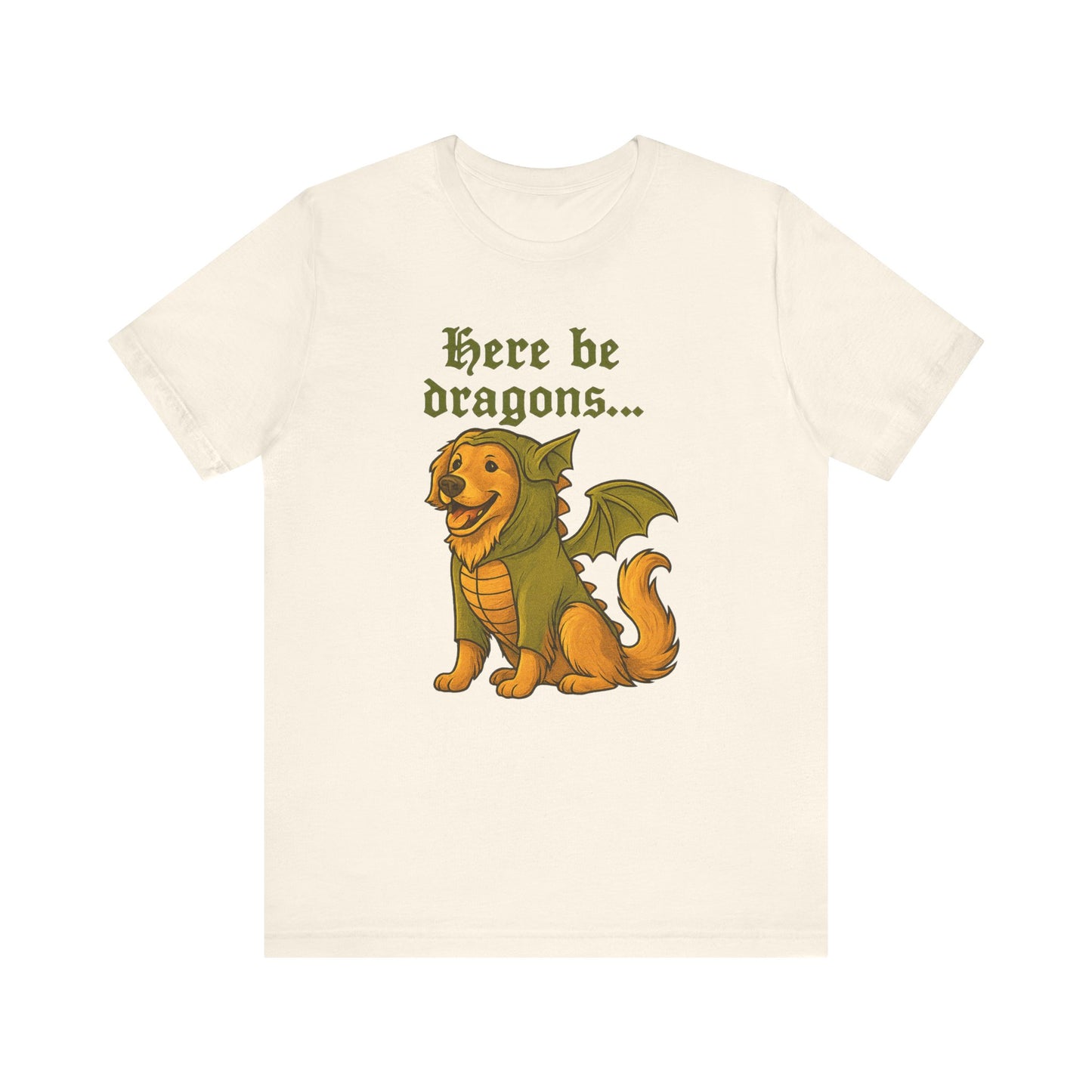 Golden Retriever Here Be Dragons TShirt