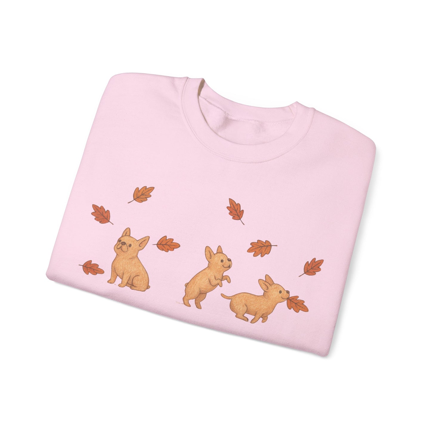 Fawn Frenchie Chasing Leaves Sweatshirt