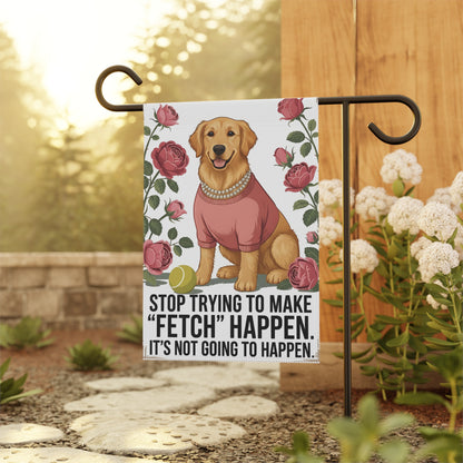 Golden Retriever Funny Fetch Garden Flag