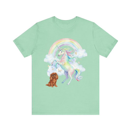Ruby Cavalier Watercolor Unicorn Tshirt