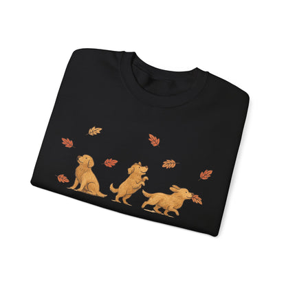 Golden Retriever Chasing Leaves Sweatshirt