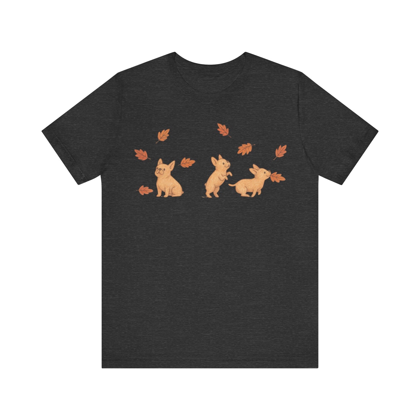 Fawn Frenchie Chasing Leaves TShirt