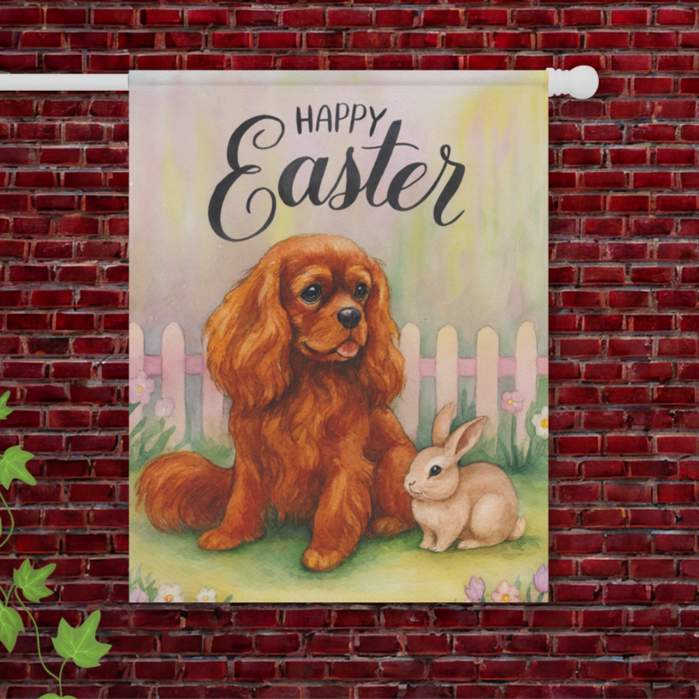Ruby Cavalier Easter Garden Flag