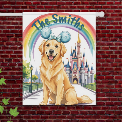Golden Retriever Magical Kingdom Garden Flag 24.5'' × 32''