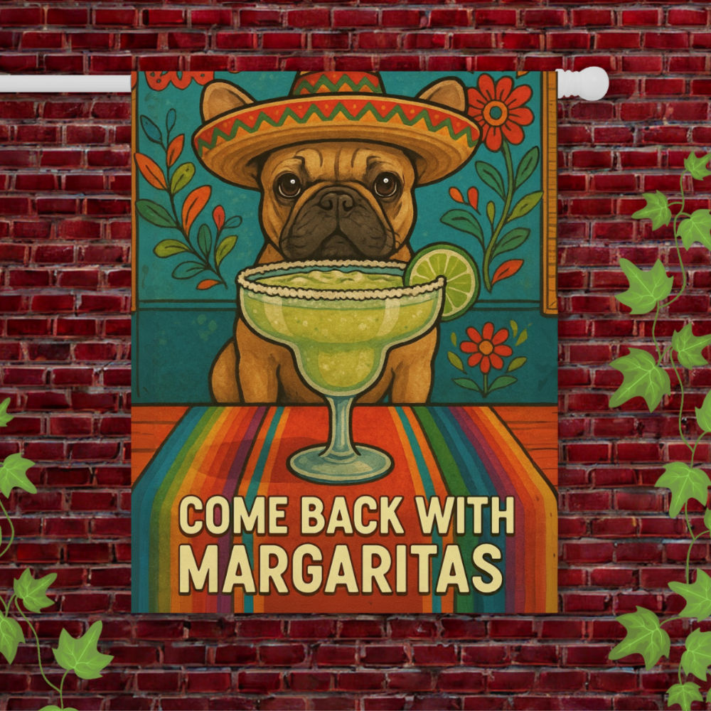 Fawn French Bulldog Cinco de Mayo Fiesta Garden Flag