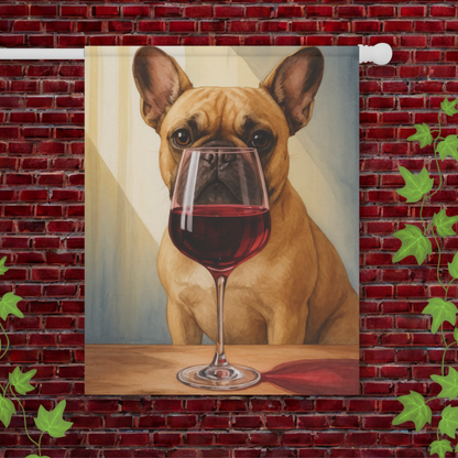 Fawn French Bulldog Wine Garden Flag