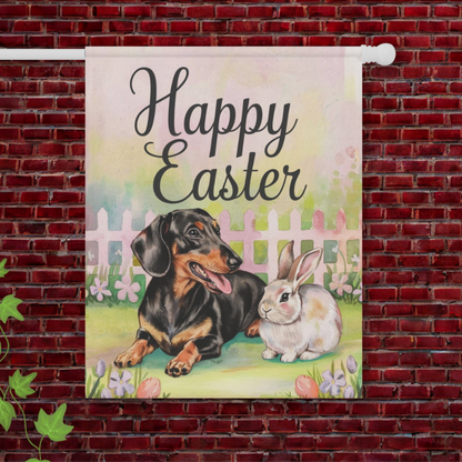 Black and Tan Dachshund Easter Flag
