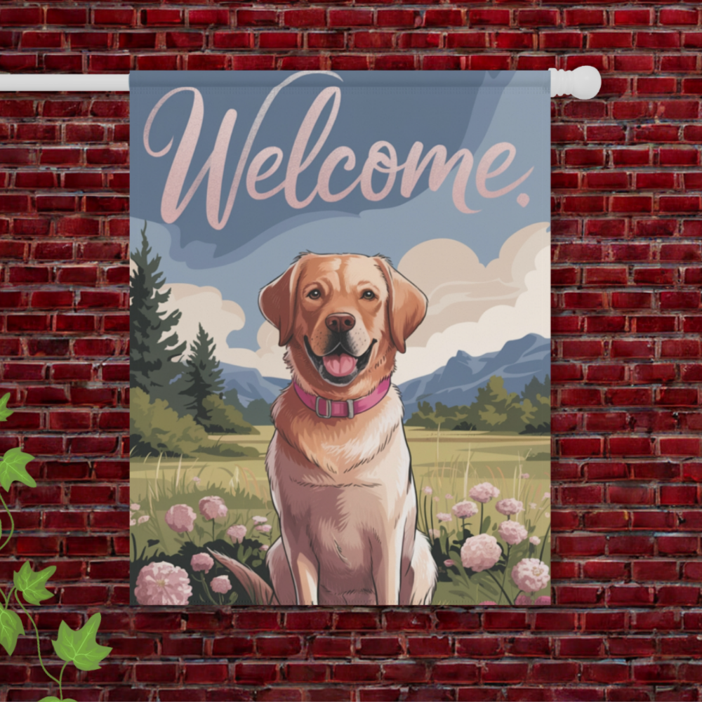 Welcome Yellow Labrador Garden Flag