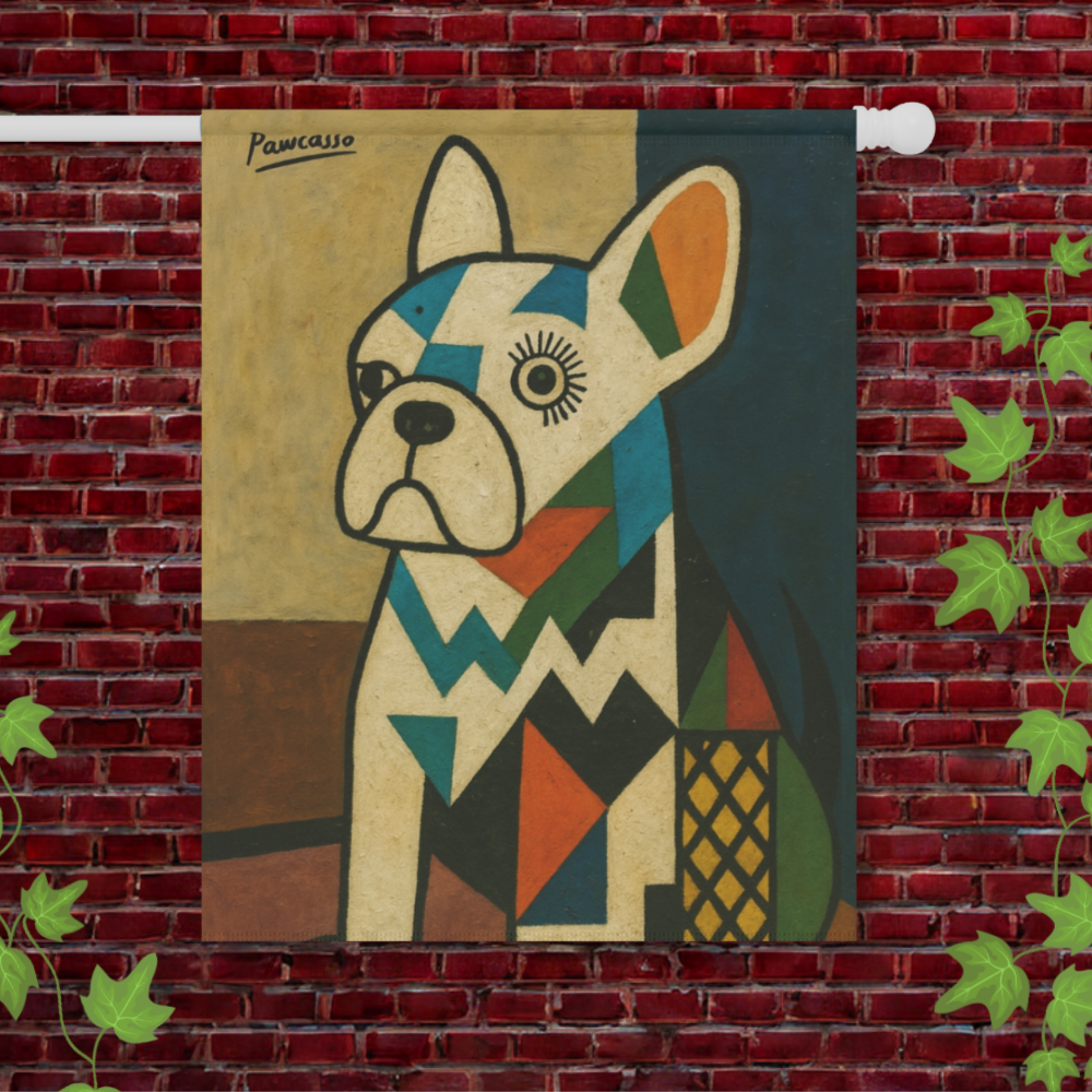 White French Bulldog Picasso Garden Flag