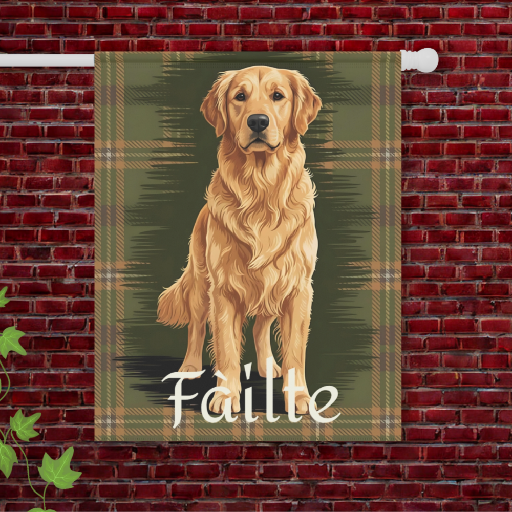 Golden Retriever Scottish Welcome Garden Flag 24.5'' × 32''
