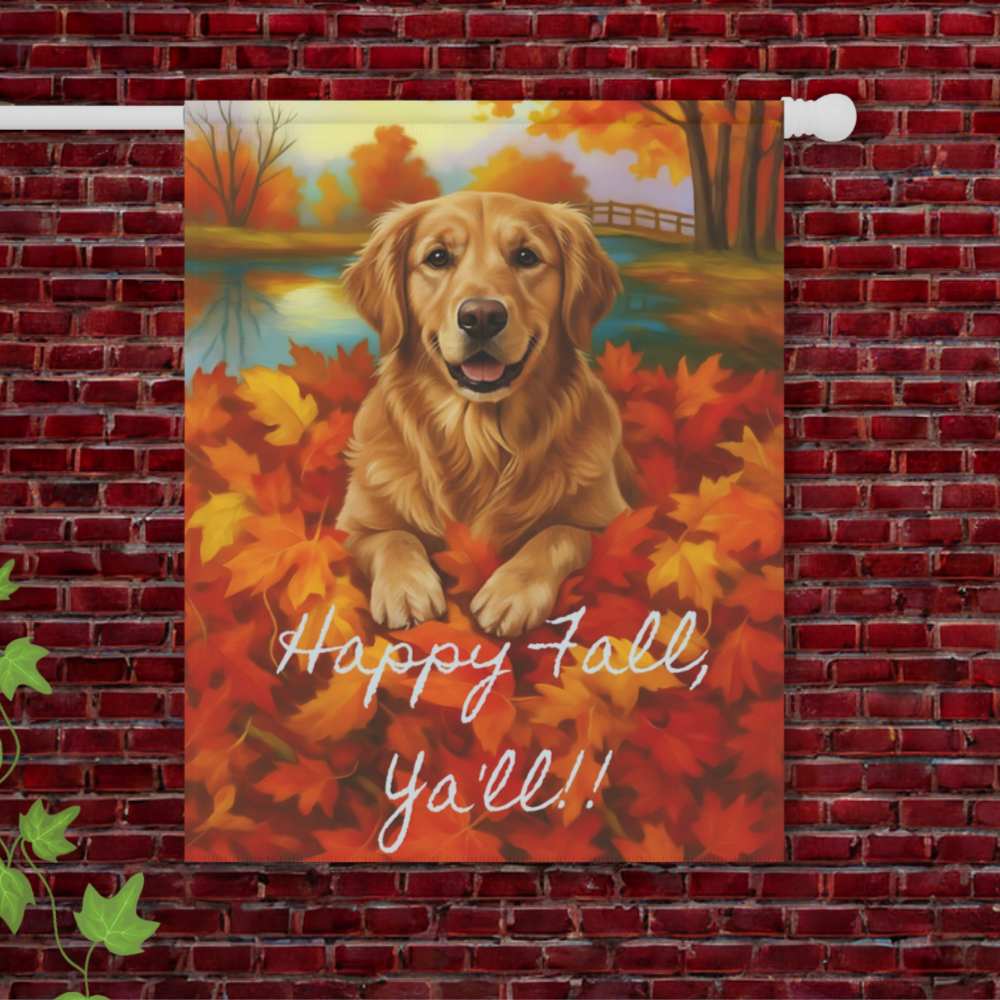 Golden Retriever Fall Ya'll Garden Flag 24.5'' × 32''