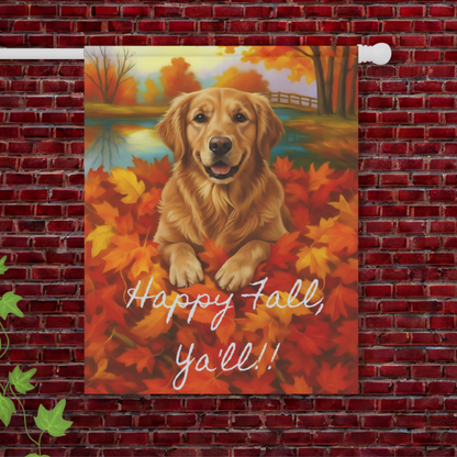 Golden Retriever Fall Ya'll Garden Flag 24.5'' × 32''