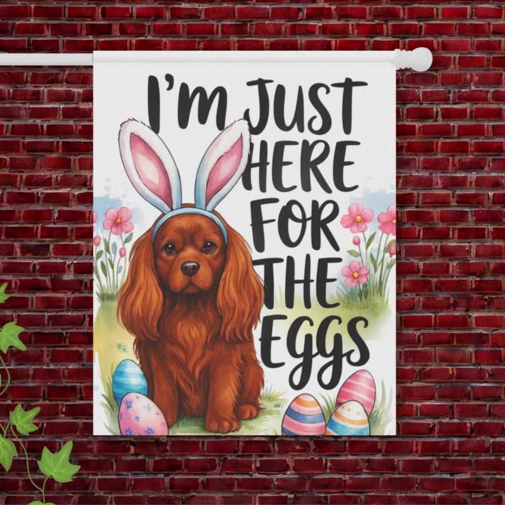 Ruby Cavalier King Charles Easter Garden Flag