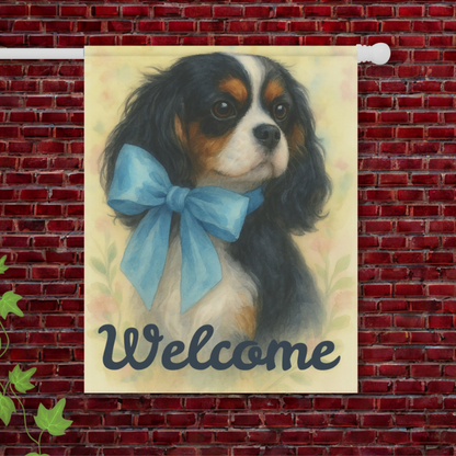 Tricolor Cavalier Blue Coquette Garden Flag