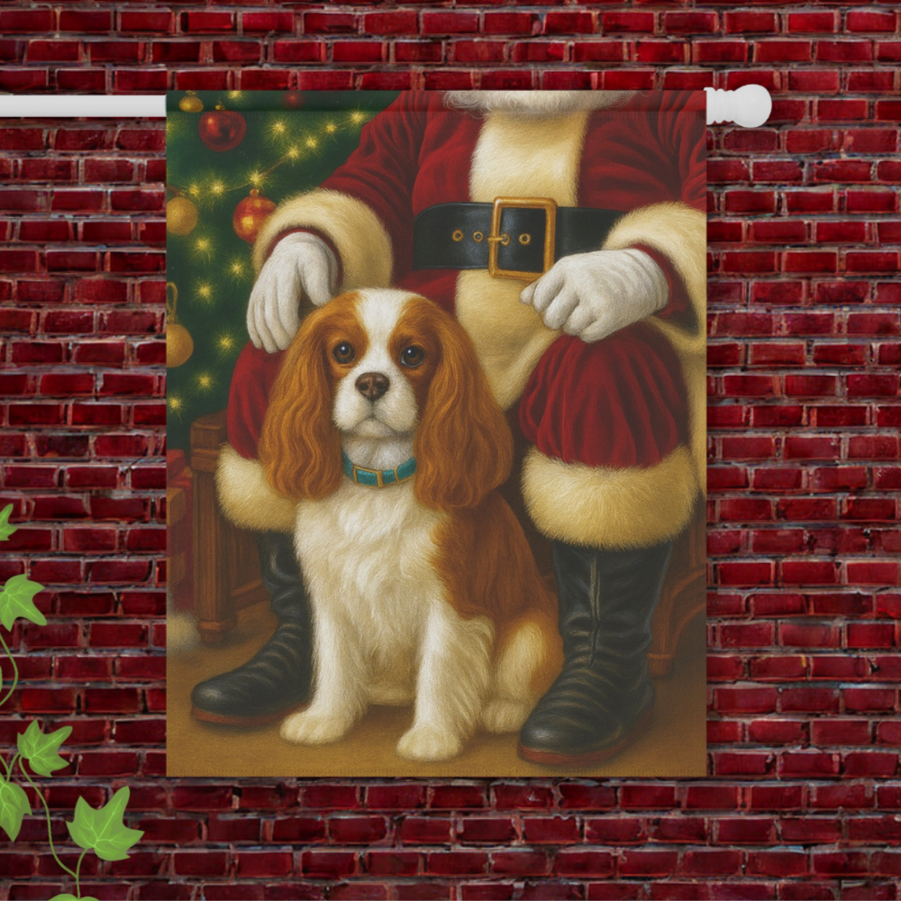 Blenheim Cavalier Santa Clause Garden Flag