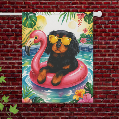 Black Tan Cavalier Pool Garden Flag
