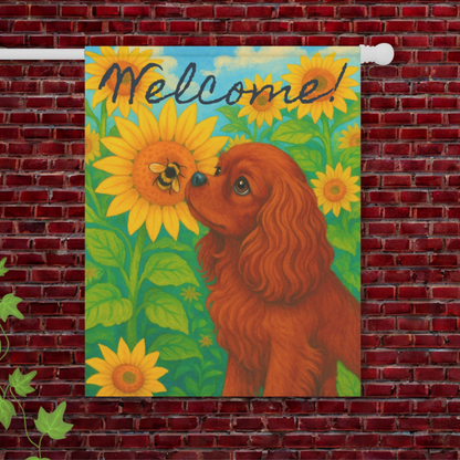 Ruby Cavalier Sunflower Garden Flag