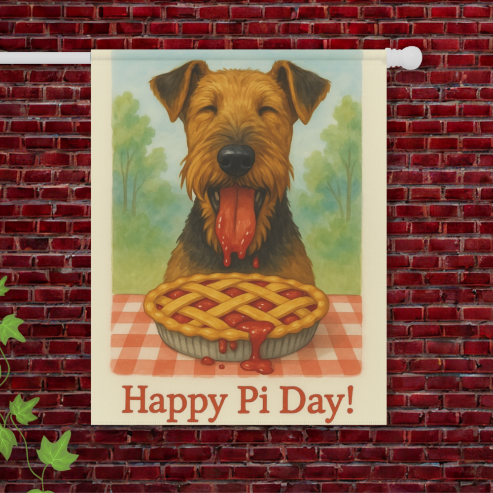 Airedale Terrier Pi Day Garden Flag 24.5'' × 32''