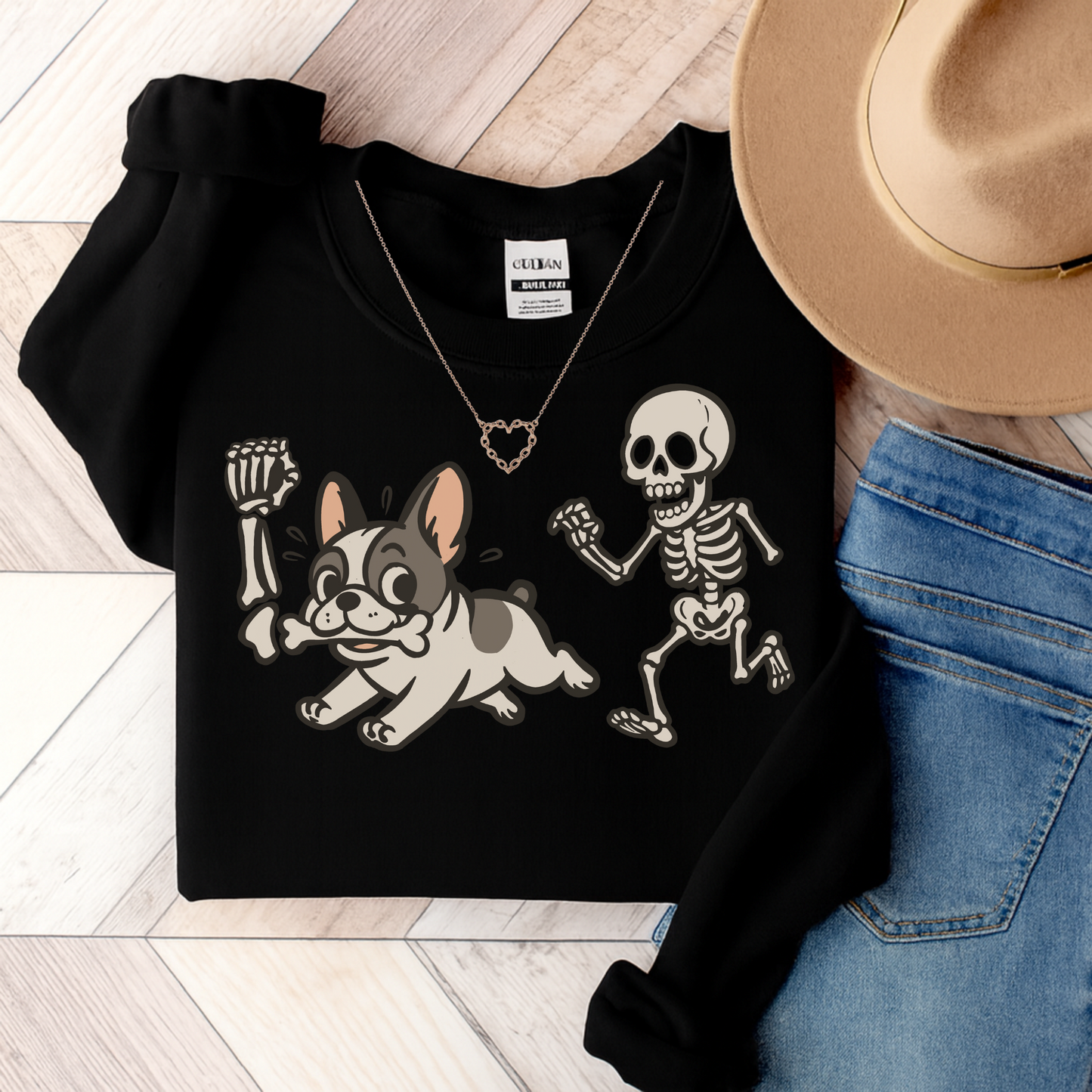 Piebald French Bulldog Grave Robber Sweatshirt