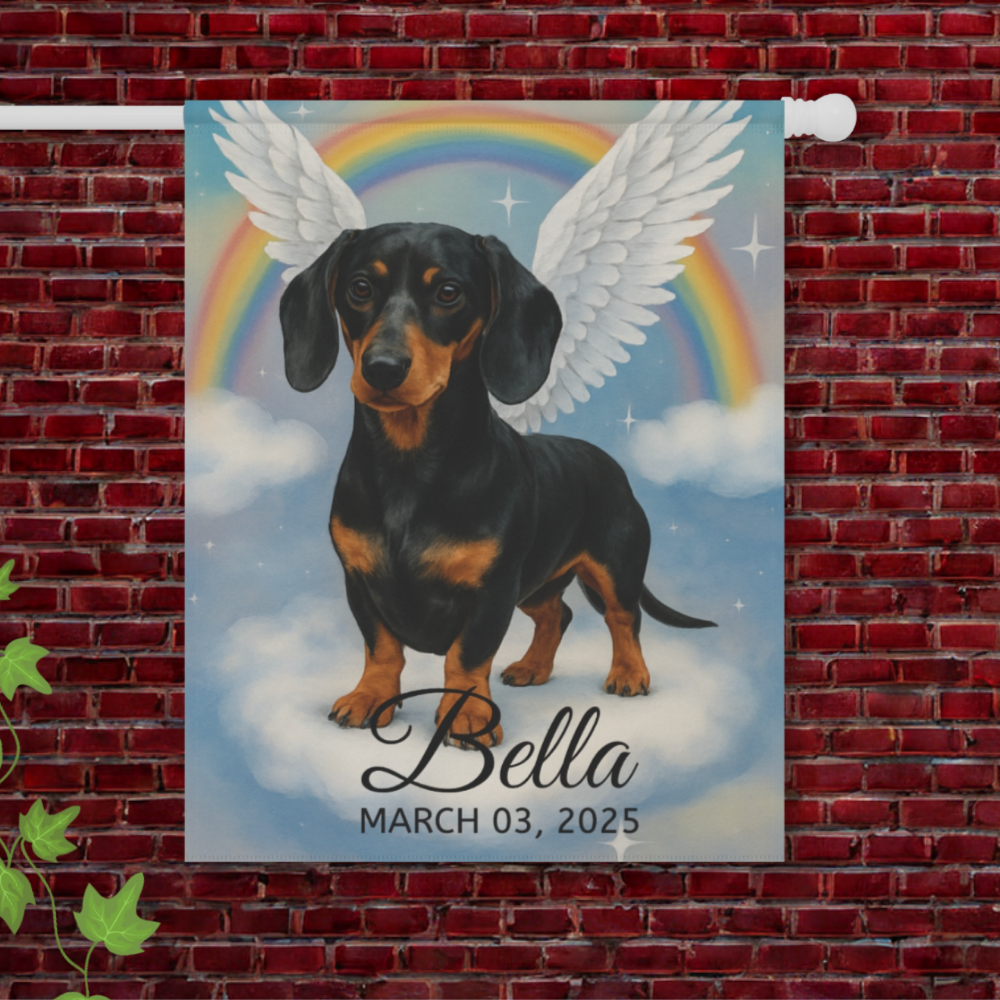 Black and Tan Dachshund Angel Garden Flag
