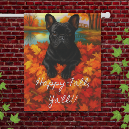 Black French Bulldog Fall Ya'll Garden Flag