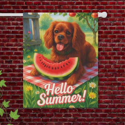 Ruby Cavalier Watermelon Garden Flag