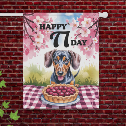 Black Tan Dachshund Pi Day Garden Flag