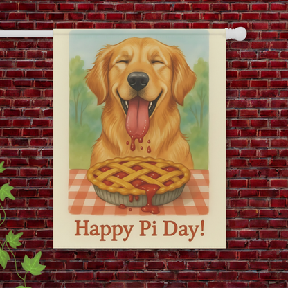 Golden Retriever Pi Day Yard Flag 24.5'' × 32''
