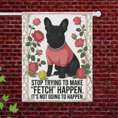 Black French Bulldog Fetch Garden Flag