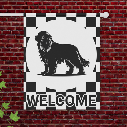 Cavalier King Charles Checkered Garden Flag