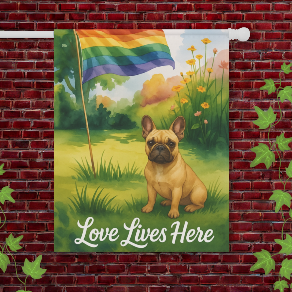 LGBTQ+ Pride Fawn French Bulldog Garden Flag