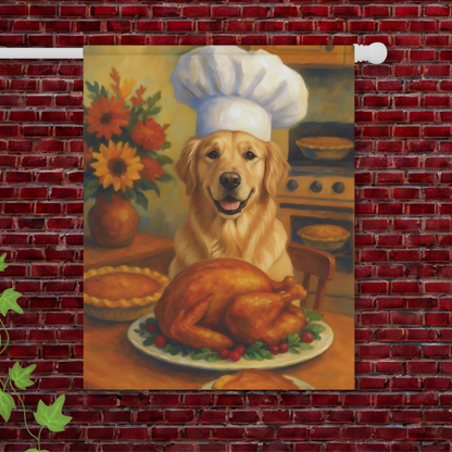 Golden Retriever Thanksgiving Garden Flag 24.5'' × 32''