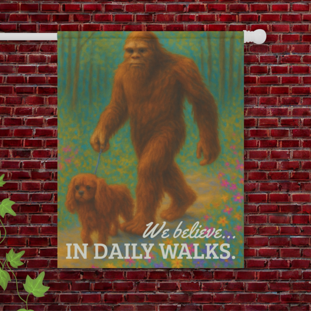 Ruby Cavalier Bigfoot Garden Flag