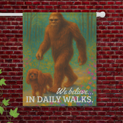 Ruby Cavalier Bigfoot Garden Flag